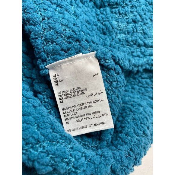 Style & Co‎ Teddy Sweater Top Women's SMALL Teal Super-Soft Relaxed-Fit NEW - Picture 8 of 9